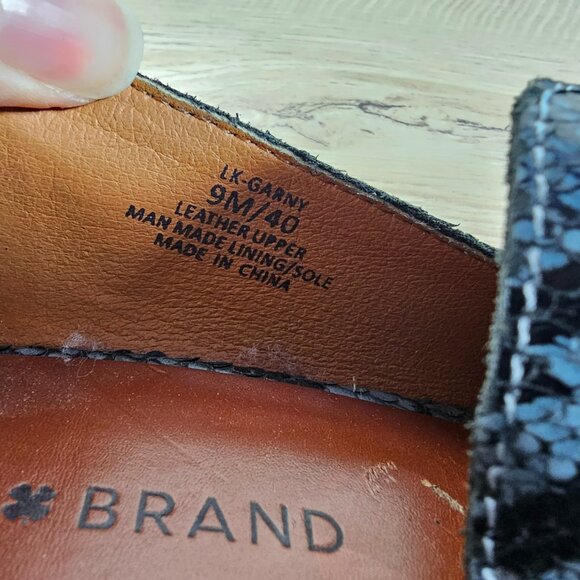 Lucky Brand Womens Garny Loafer Shoes Leather Bluestone Snakeskin Pattern 9M - Picture 7 of 9